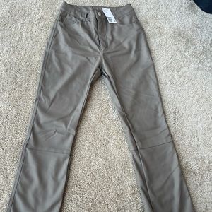 Express Beige Leather Pants